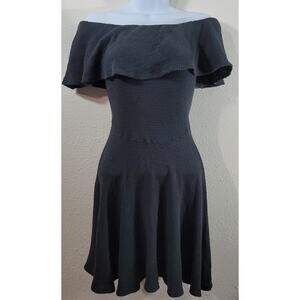 Rustic Royals Black Off The Shoulder Ruffled Mini Dress Small Lightweight Flowy